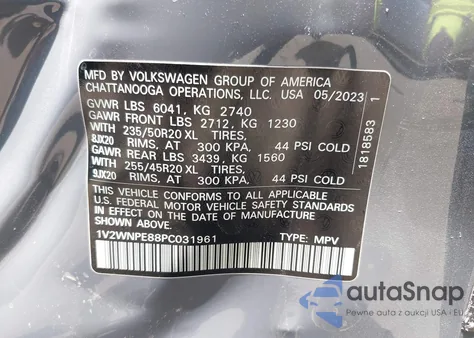 2023 Volkswagen Id.4 Awd Pro S z USA, uszkodzony, nr VIN 1V2WNPE88PC031961